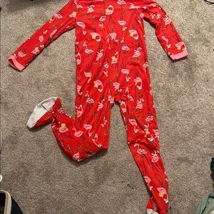 Carter's Red Flamingo Footed One Piece